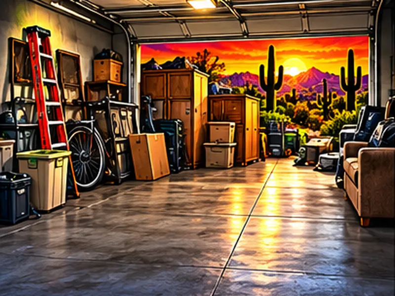 Photo of a cluttered garage sent with the quote request
